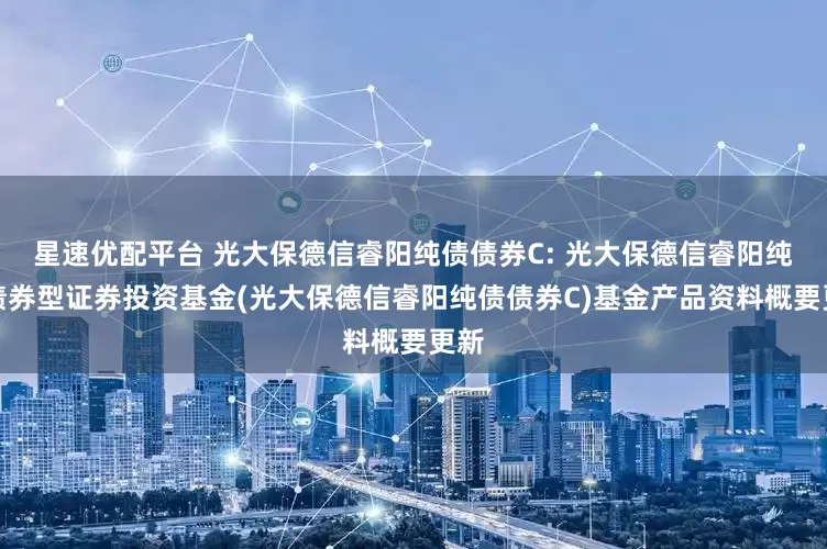 星速优配平台 光大保德信睿阳纯债债券C: 光大保德信睿阳纯债债券型证券投资基金(光大保德信睿阳纯债债券C)基金产品资料概要更新