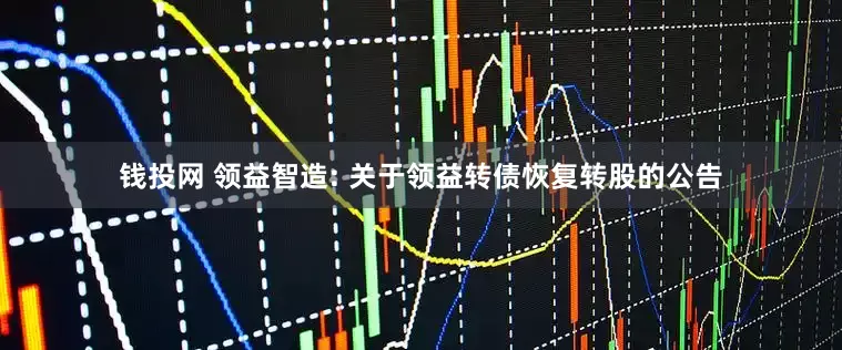 钱投网 领益智造: 关于领益转债恢复转股的公告